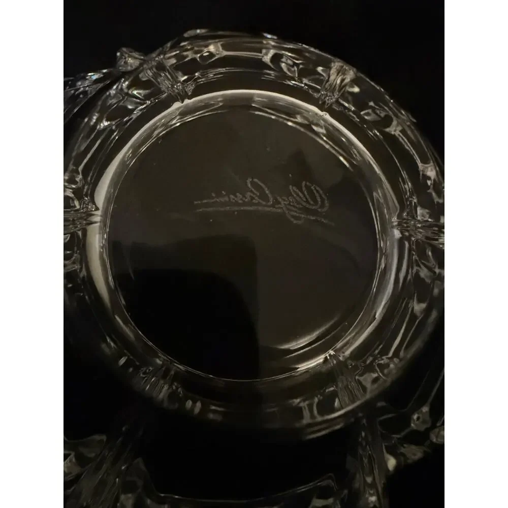 🌟 Vintage Signed Art Glass Bowl | Etched Cut Crystal Style | 5.75
